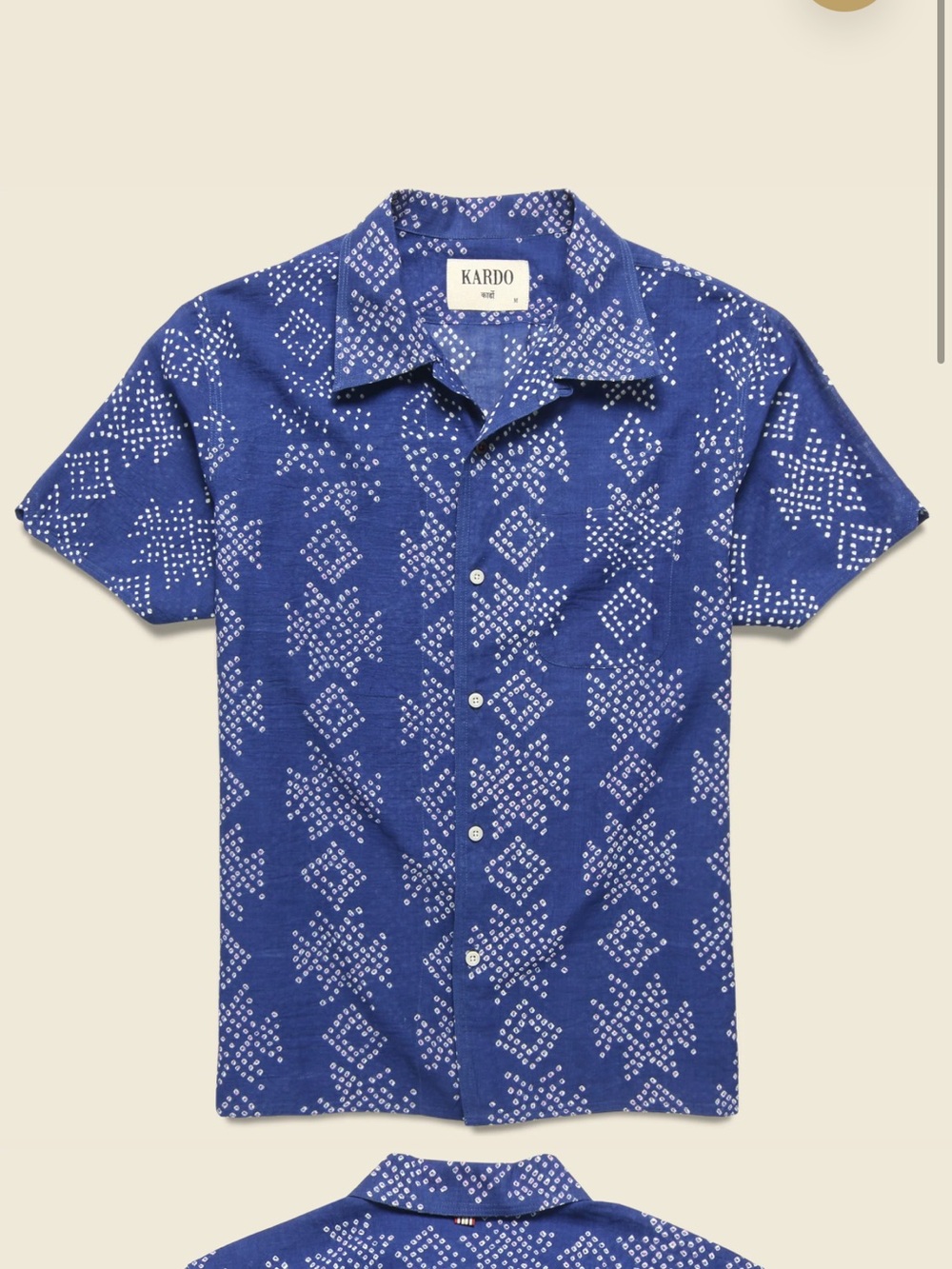 Kardo Chintan Bandhani Geo Dot Shirt - Indigo
